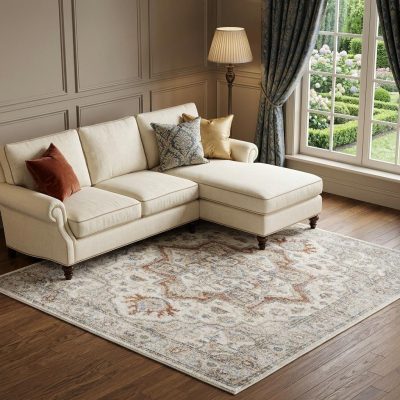 9′ X 12′ Gray Oriental Power Loom Area Rug II