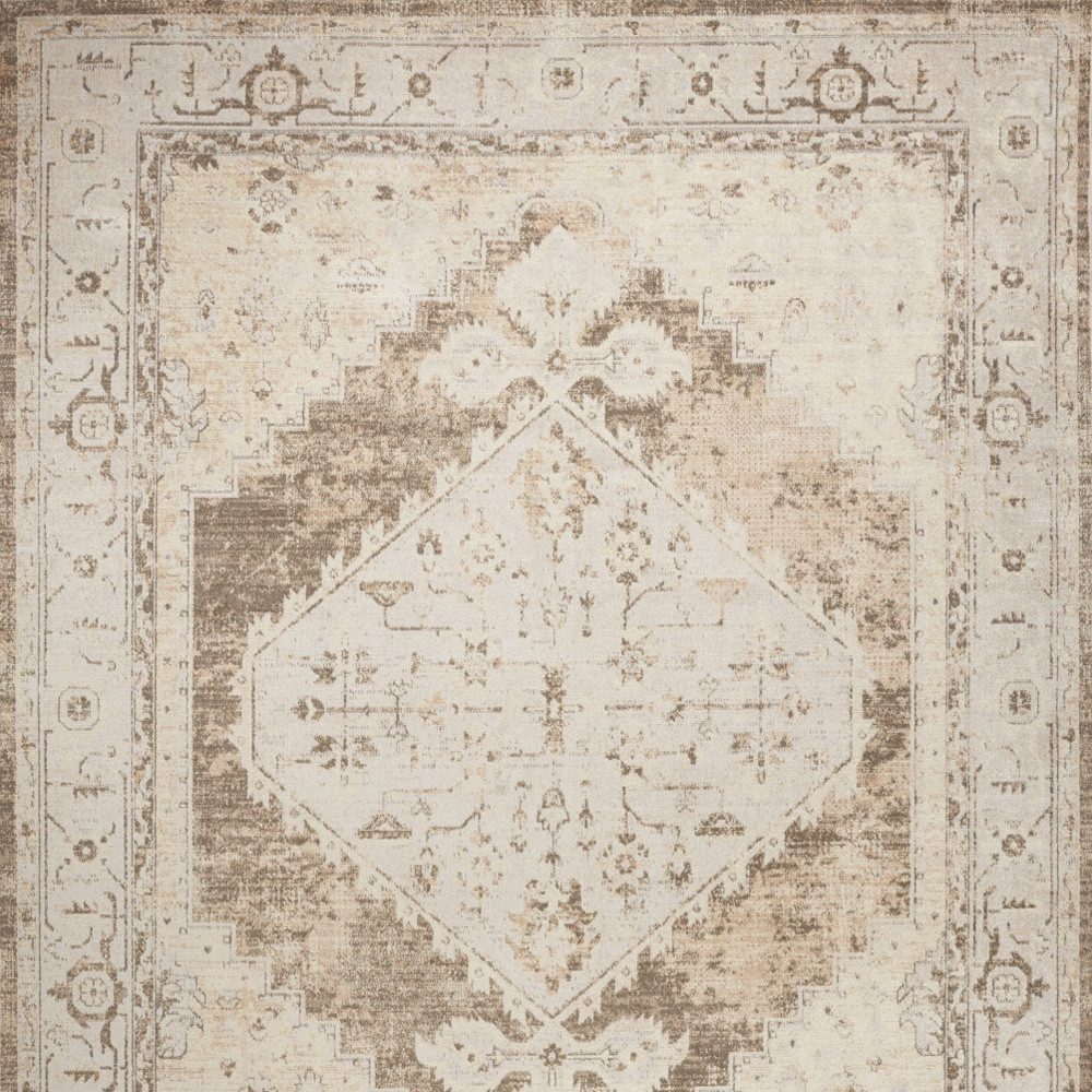 4′ X 6′ Sage Oriental Distressed Washable Area Rug
