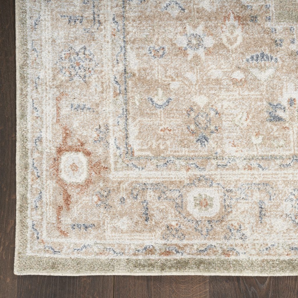 4′ X 6′ Sage Oriental Distressed Washable Area Rug