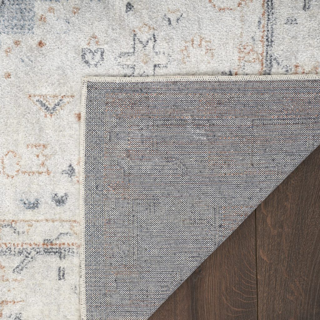 7′ X 9′ Light Blue Oriental Distressed Washable Area Rug