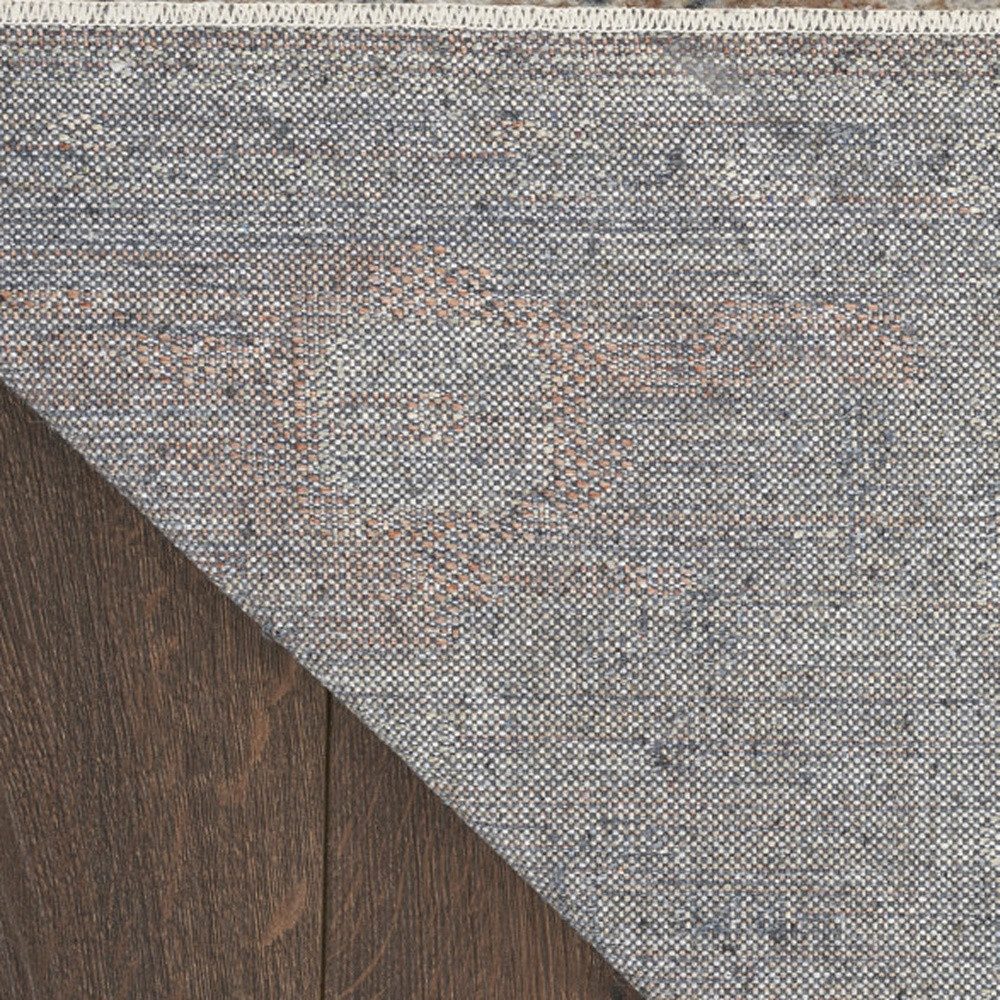 5′ X 7′ Light Blue Distressed Oriental Washable Area Rug