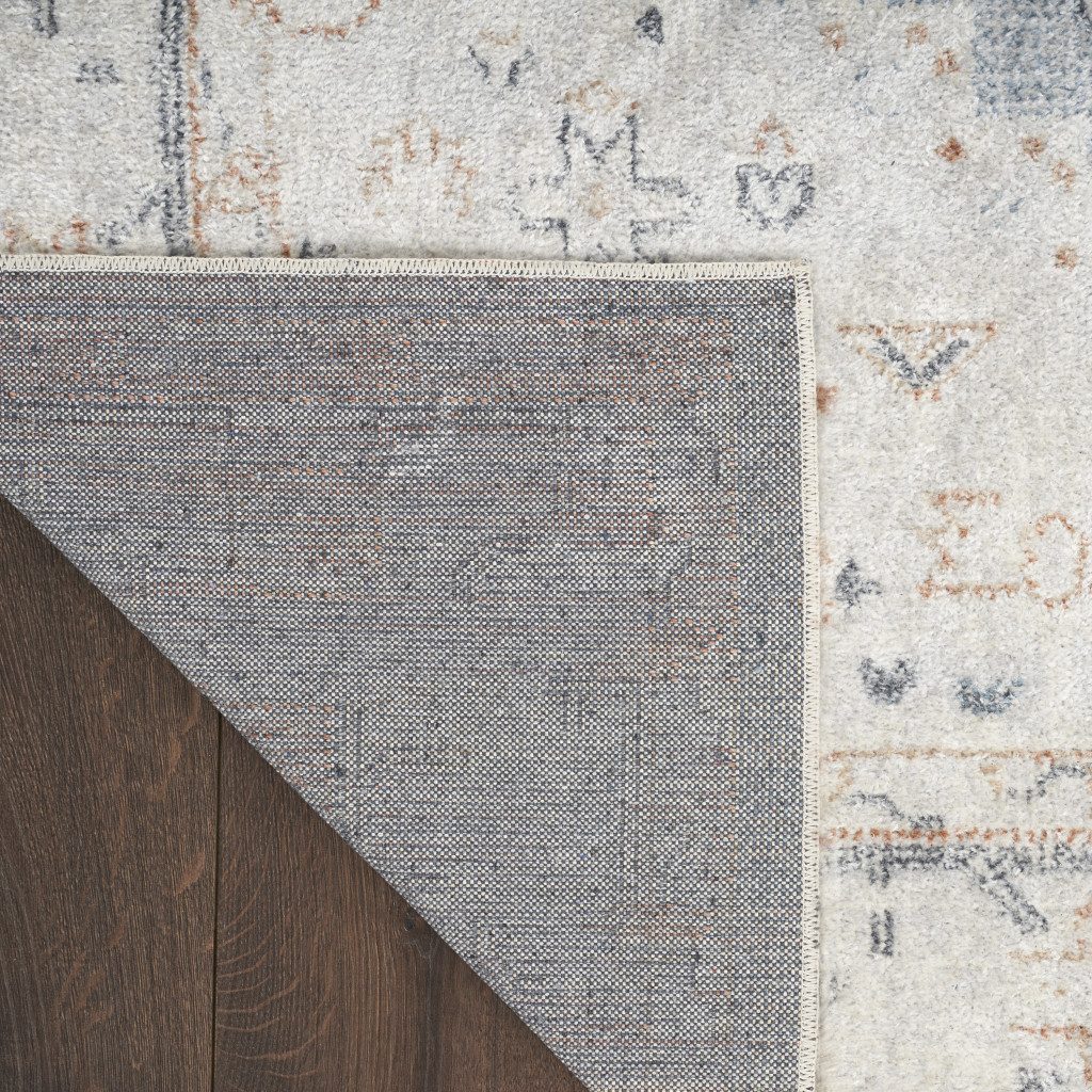 8′ X 10′ Light Blue Oriental Distressed Washable Area Rug