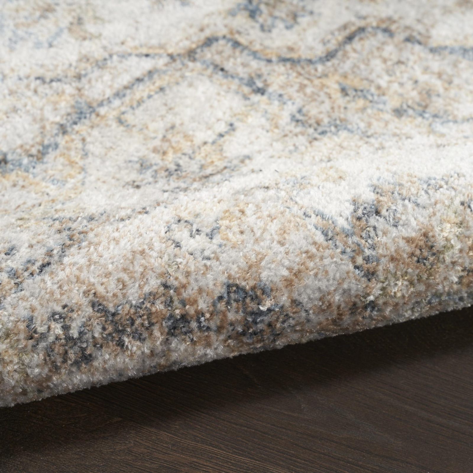5′ X 7′ Silver Oriental Power Loom Washable Area Rug