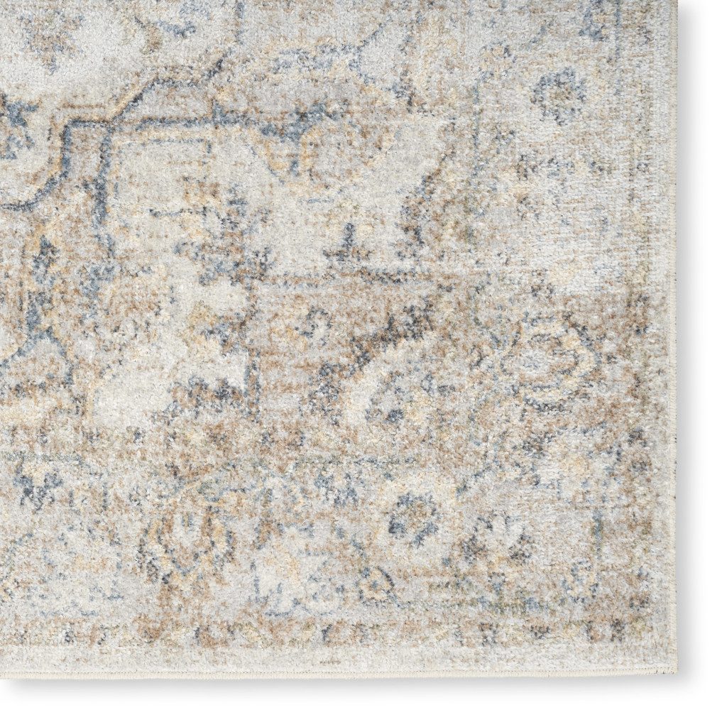 7′ X 9′ Silver Oriental Washable Area Rug