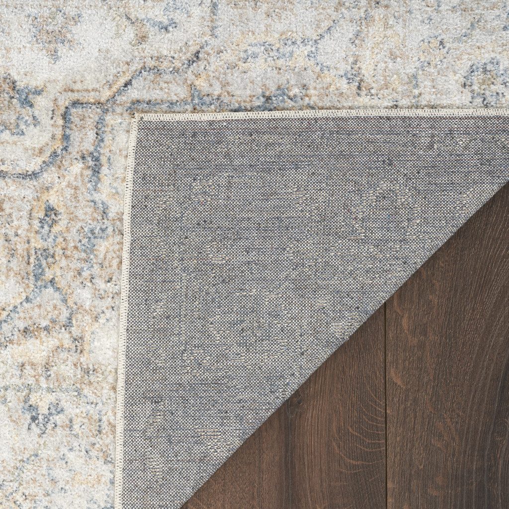 7′ X 9′ Silver Oriental Washable Area Rug