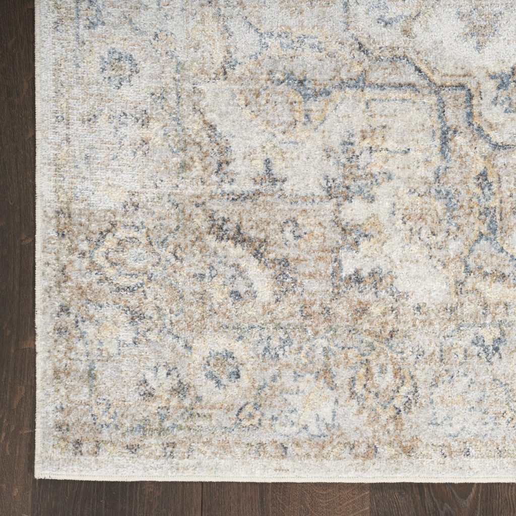 4′ X 6′ Silver Oriental Power Loom Washable Area Rug