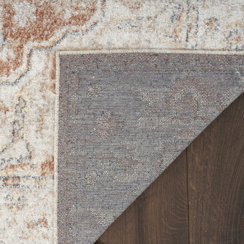 7′ X 9′ Gold Oriental Power Loom Washable Area Rug