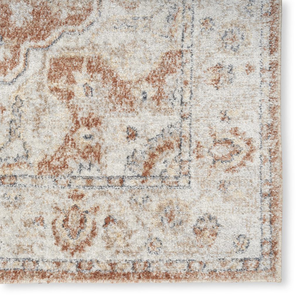7′ X 9′ Gold Oriental Power Loom Washable Area Rug
