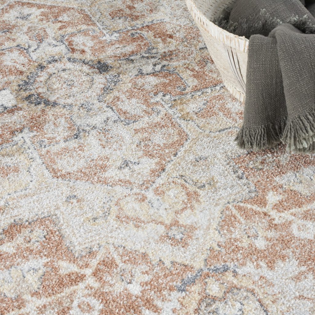 4′ X 6′ Gold Oriental Washable Area Rug