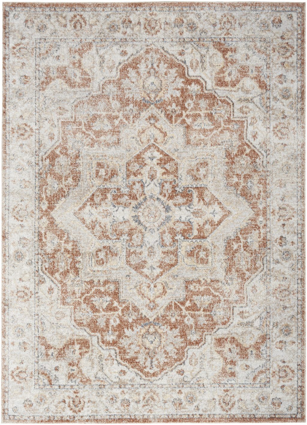 5′ X 7′ Gold Oriental Washable Area Rug