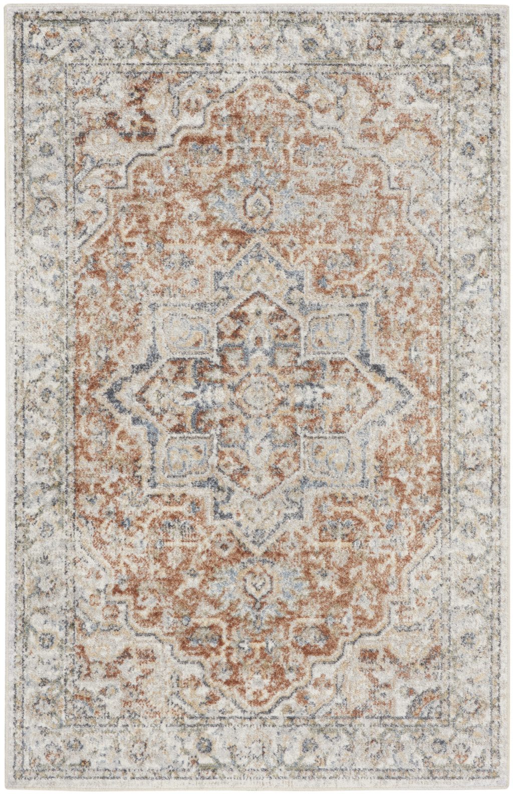 3′ X 5′ Gold Oriental Washable Area Rug