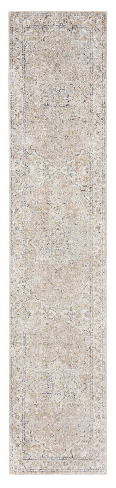 10′ Beige Oriental Power Loom Washable Runner