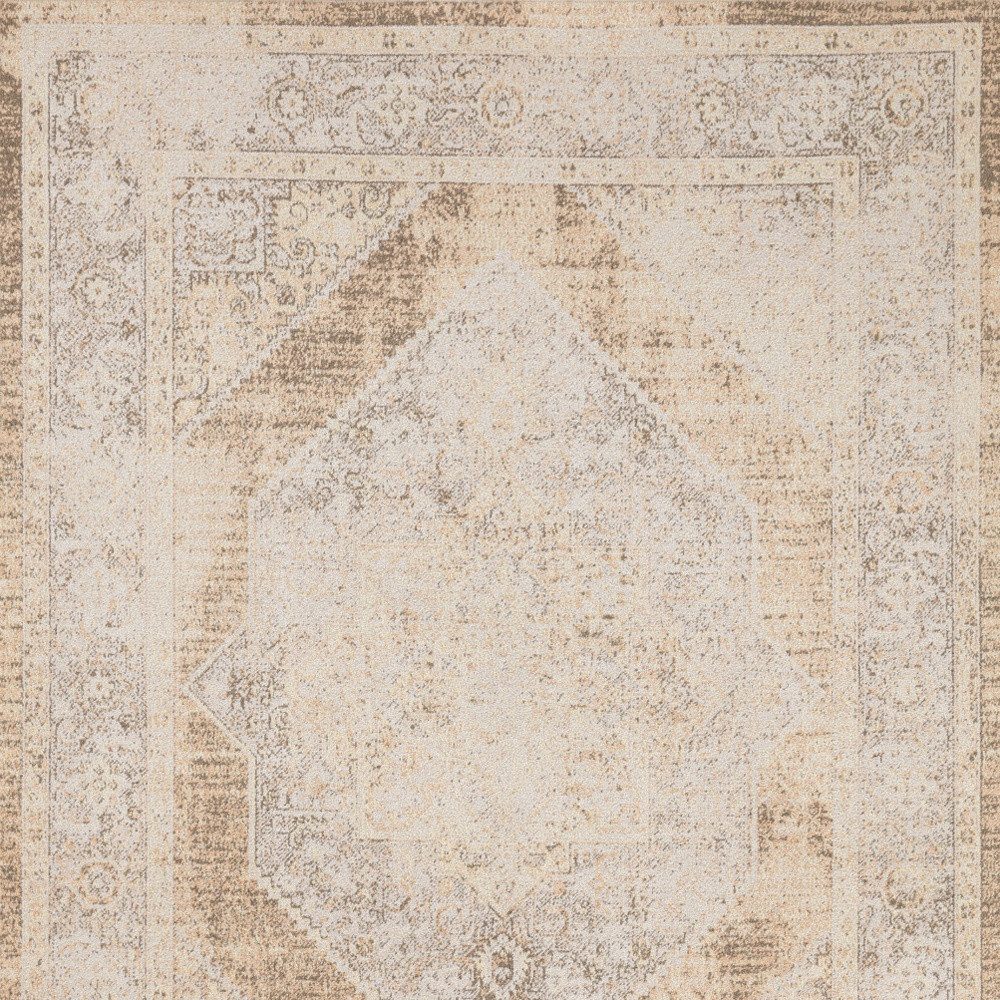 8′ X 10′ Beige Oriental Power Loom Washable Area Rug