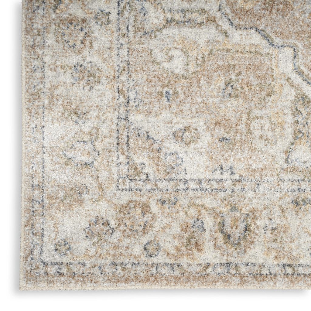3′ X 5′ Beige Oriental Washable Area Rug