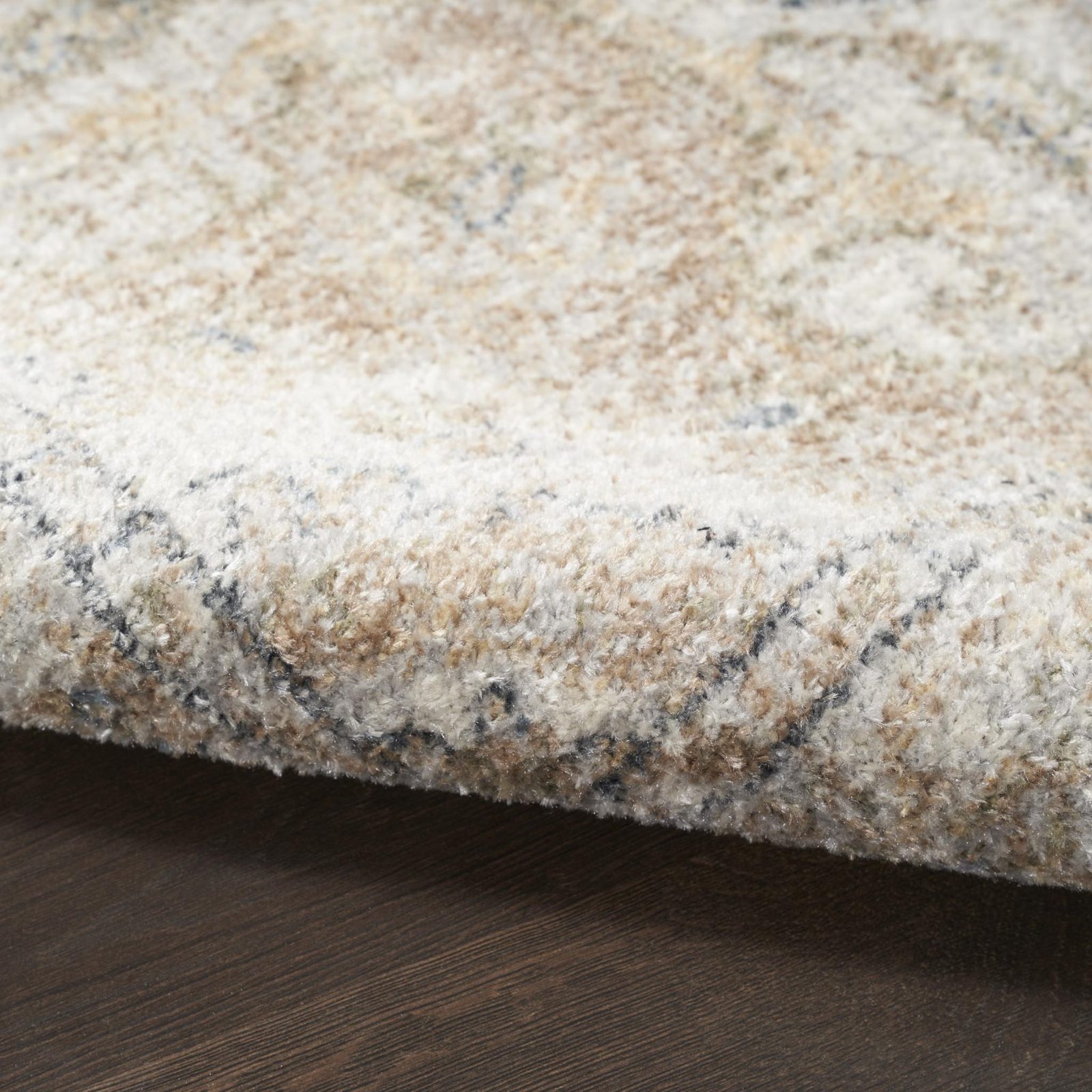 8′ Beige and Ivory Oriental Washable Runner