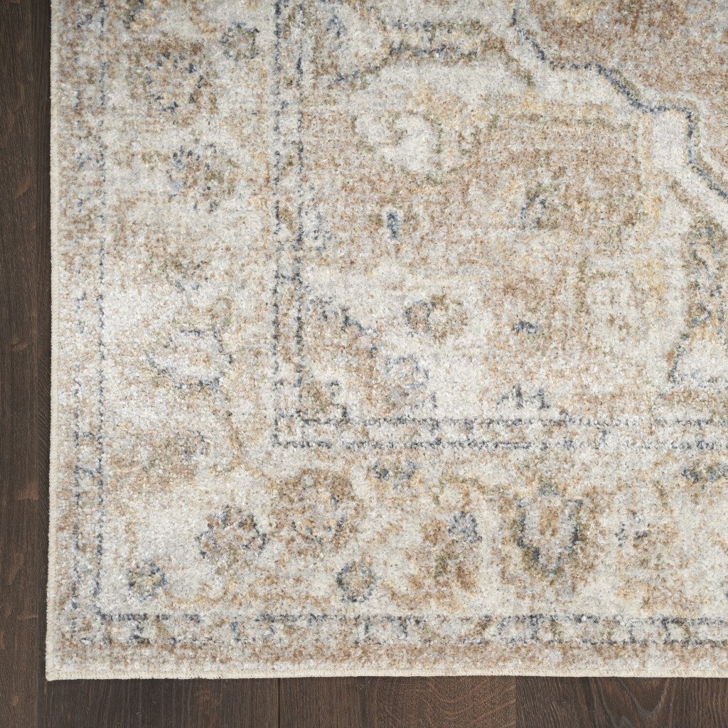 4′ X 6′ Beige Oriental Washable Area Rug