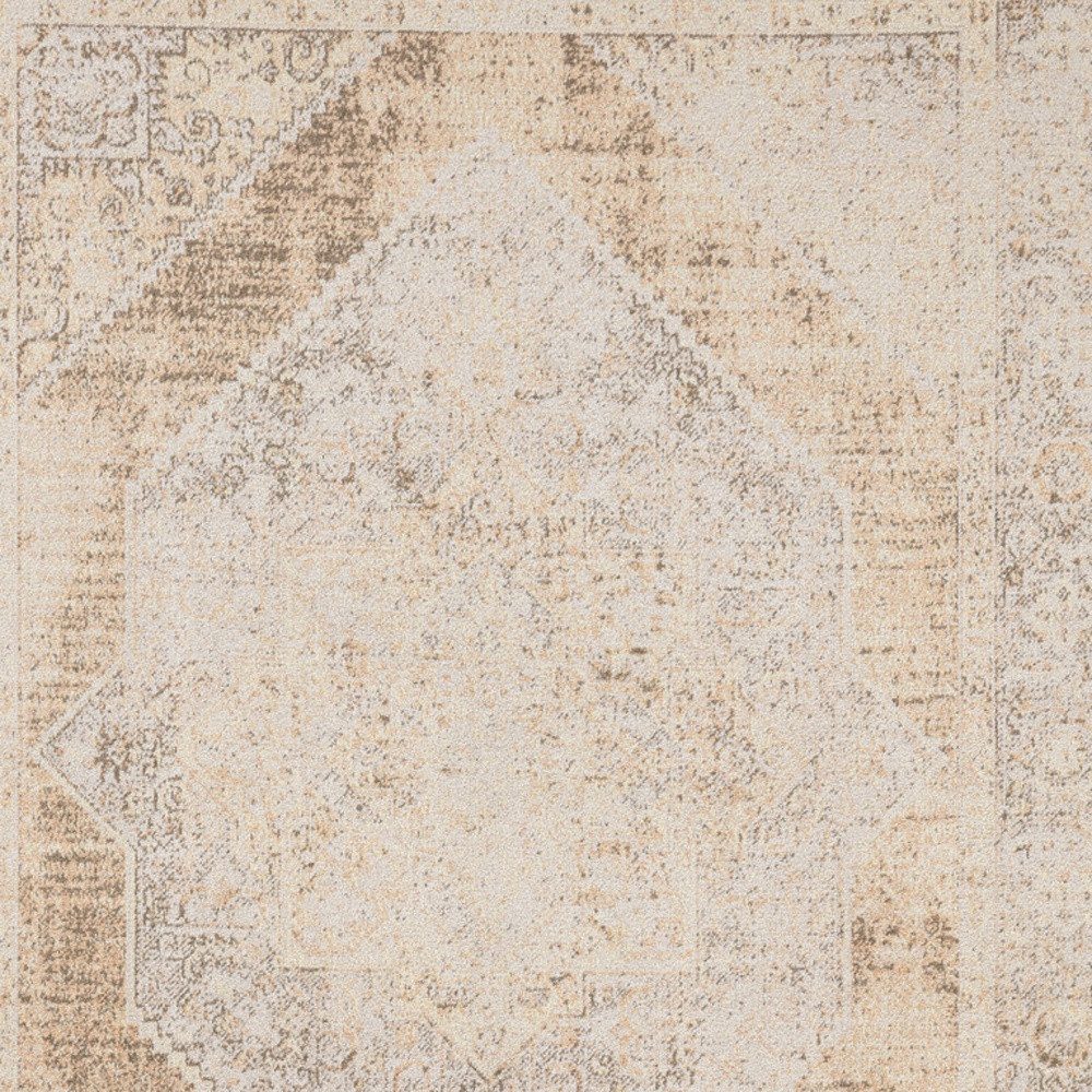 7′ X 9′ Beige Oriental Washable Area Rug