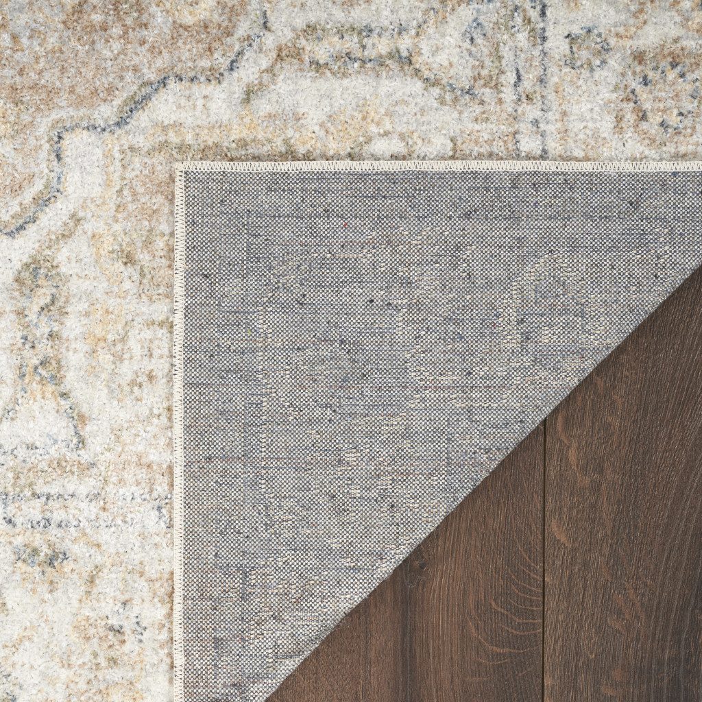 7′ X 9′ Beige Oriental Washable Area Rug