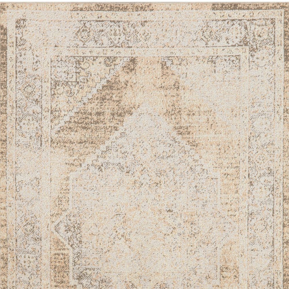5′ X 7′ Beige Oriental Washable Area Rug