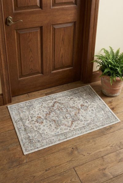 3′ X 5′ Gray Oriental Power Loom Washable Area Rug