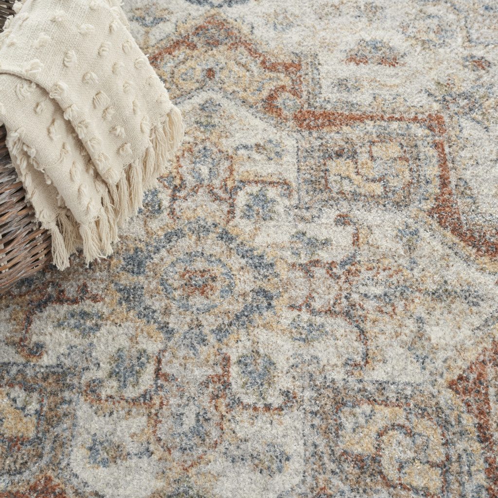7′ X 9′ Gray Oriental Washable Area Rug