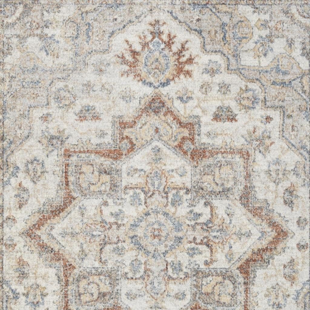 5′ X 7′ Gray Oriental Washable Area Rug II