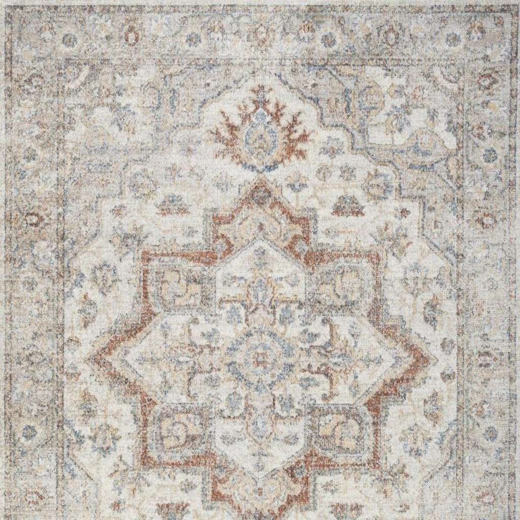 5′ X 7′ Gray Oriental Washable Area Rug II
