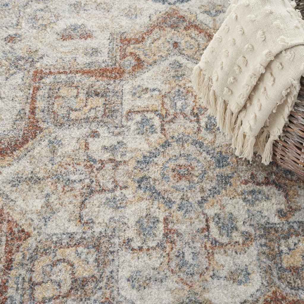 4′ X 6′ Gray Oriental Washable Area Rug II