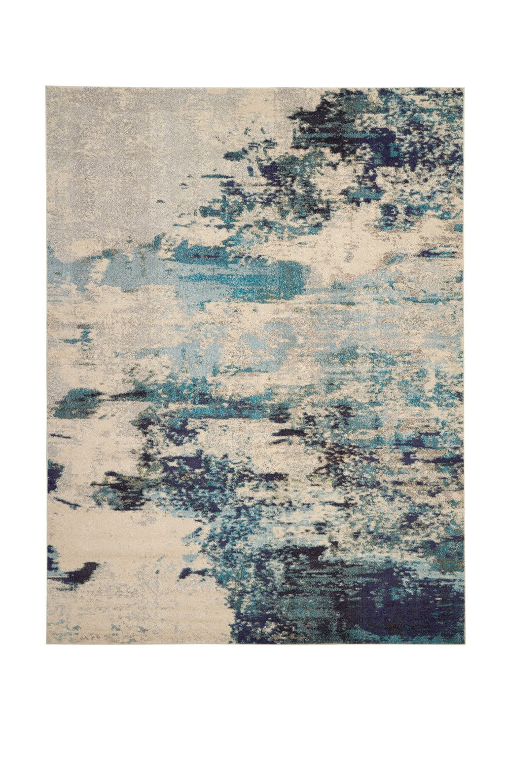 9′ X 12′ Ivory Abstract Power Loom Area Rug