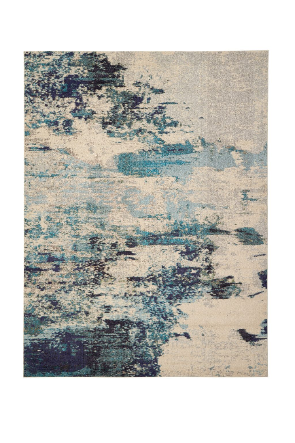 9′ X 12′ Ivory Abstract Power Loom Area Rug