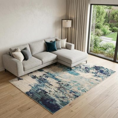 10′ X 14′ Ivory Abstract Power Loom Area Rug