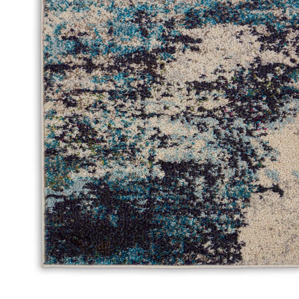 7′ X 10′ Ivory Abstract Power Loom Area Rug