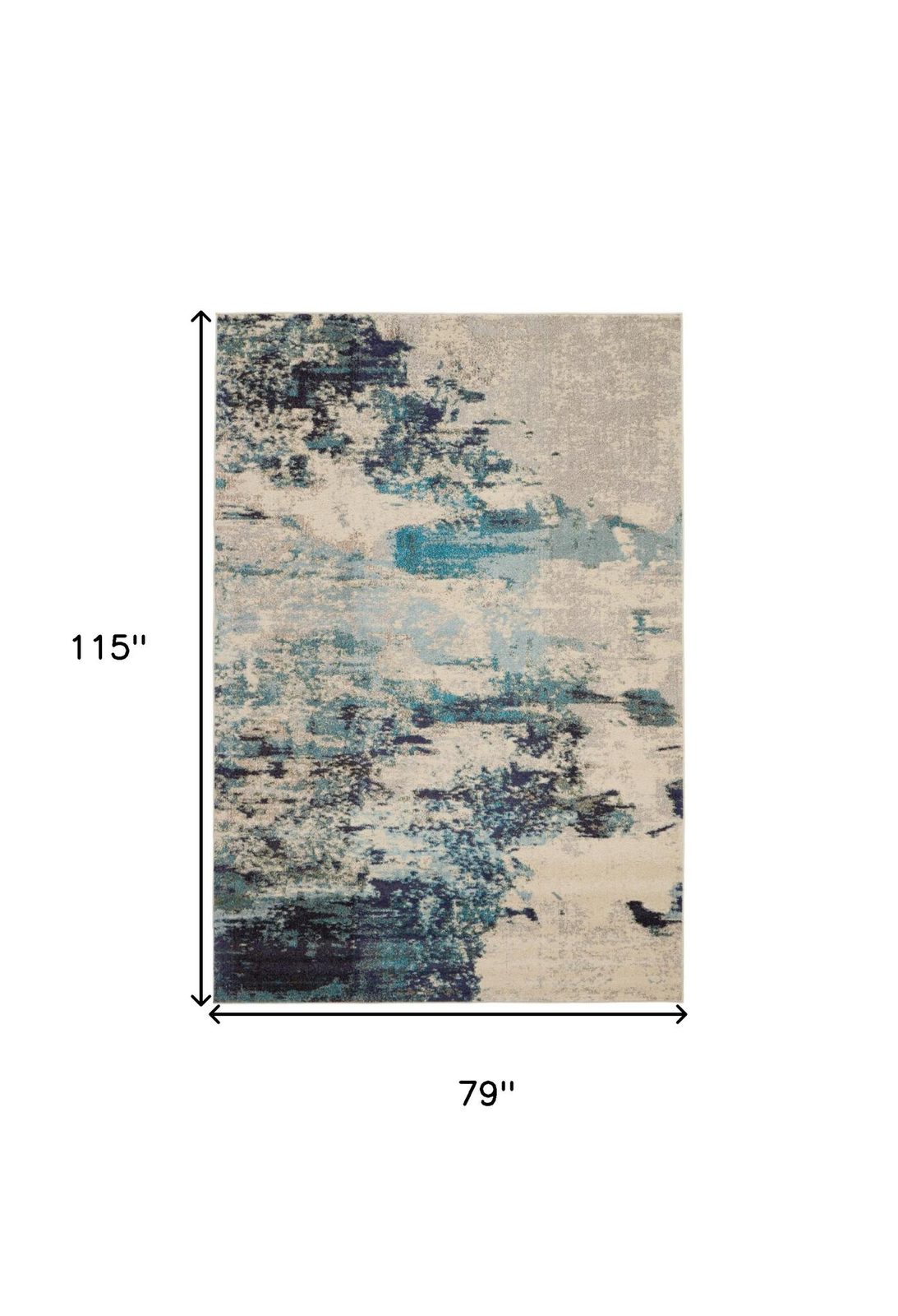 7′ X 10′ Ivory Abstract Power Loom Area Rug