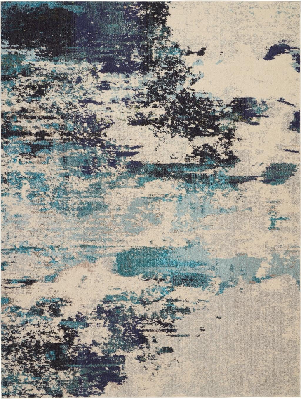 8′ X 11′ Ivory Abstract Power Loom Area Rug
