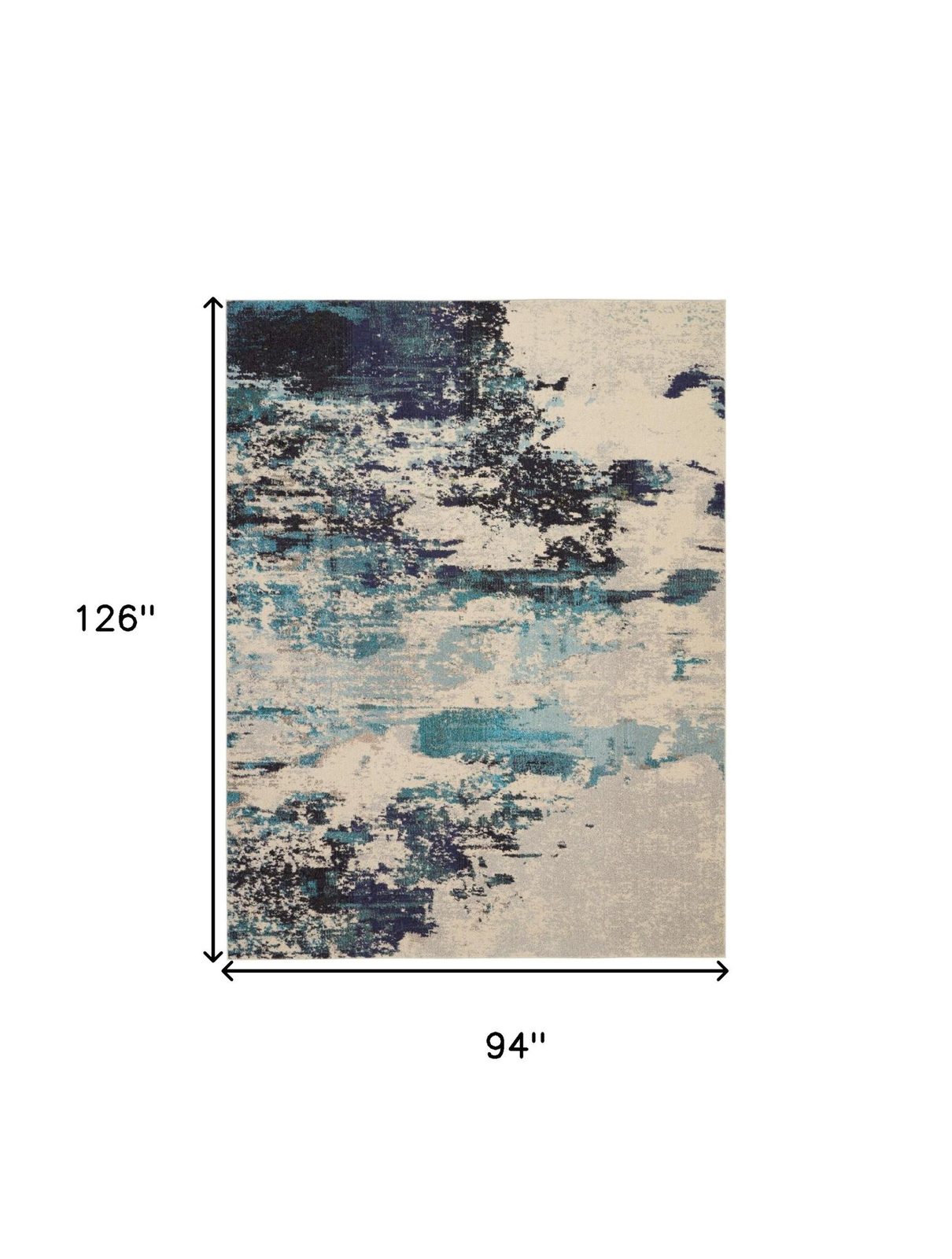 8′ X 11′ Ivory Abstract Power Loom Area Rug