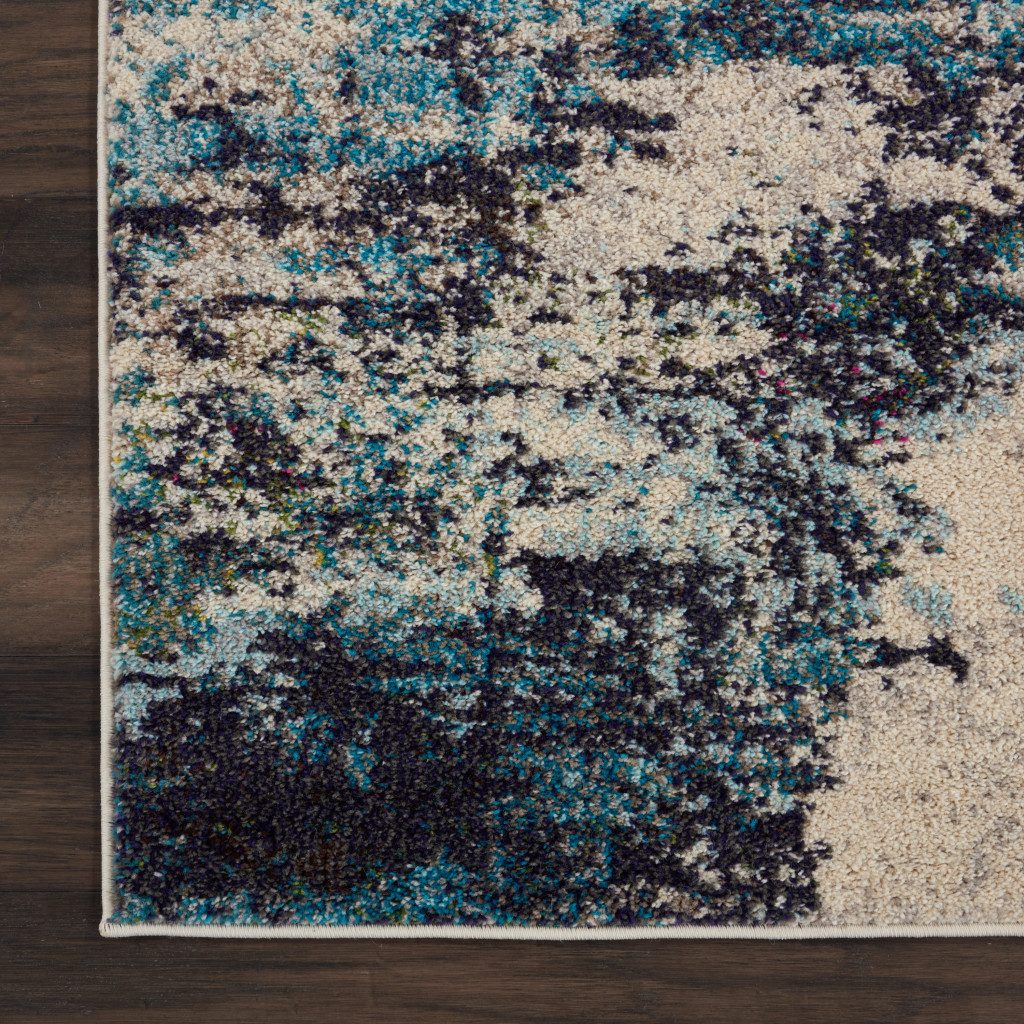 8′ X 11′ Ivory Abstract Power Loom Area Rug