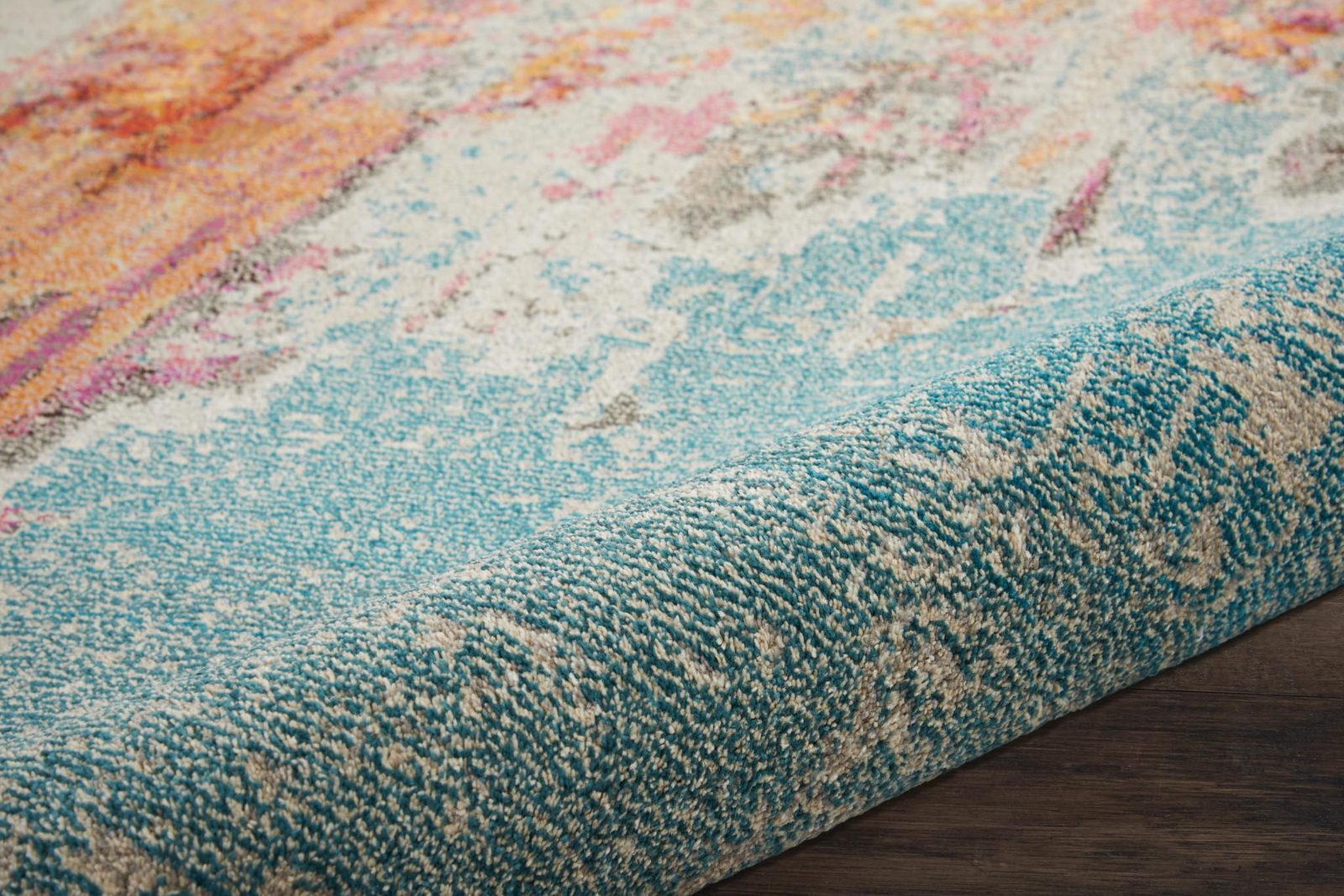 9′ X 12′ Blue and Gray Abstract Area Rug