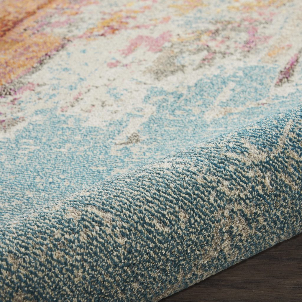 10′ X 14′ Blue and Gray Abstract Area Rug