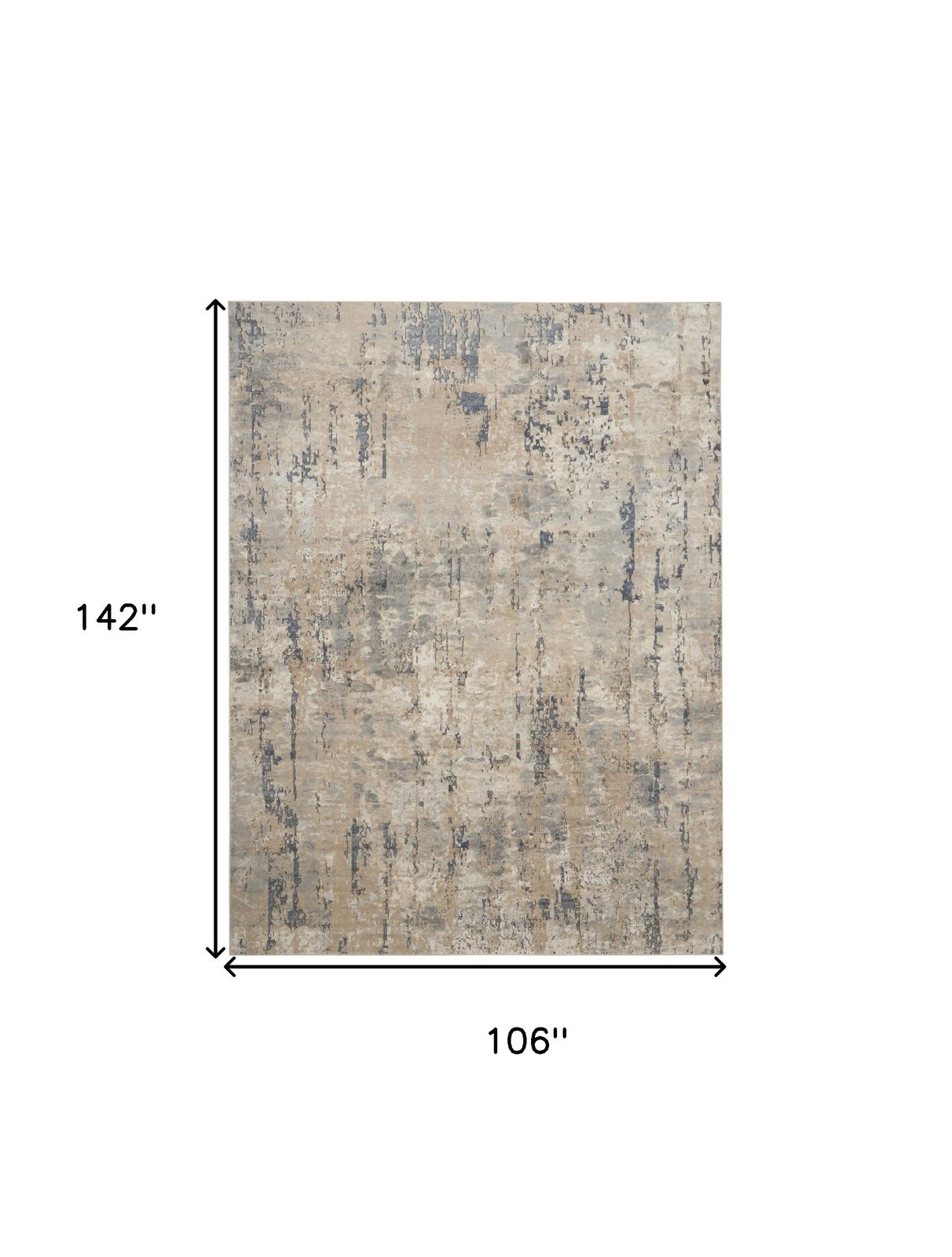 9′ X 12′ Beige Abstract Power Loom Area Rug