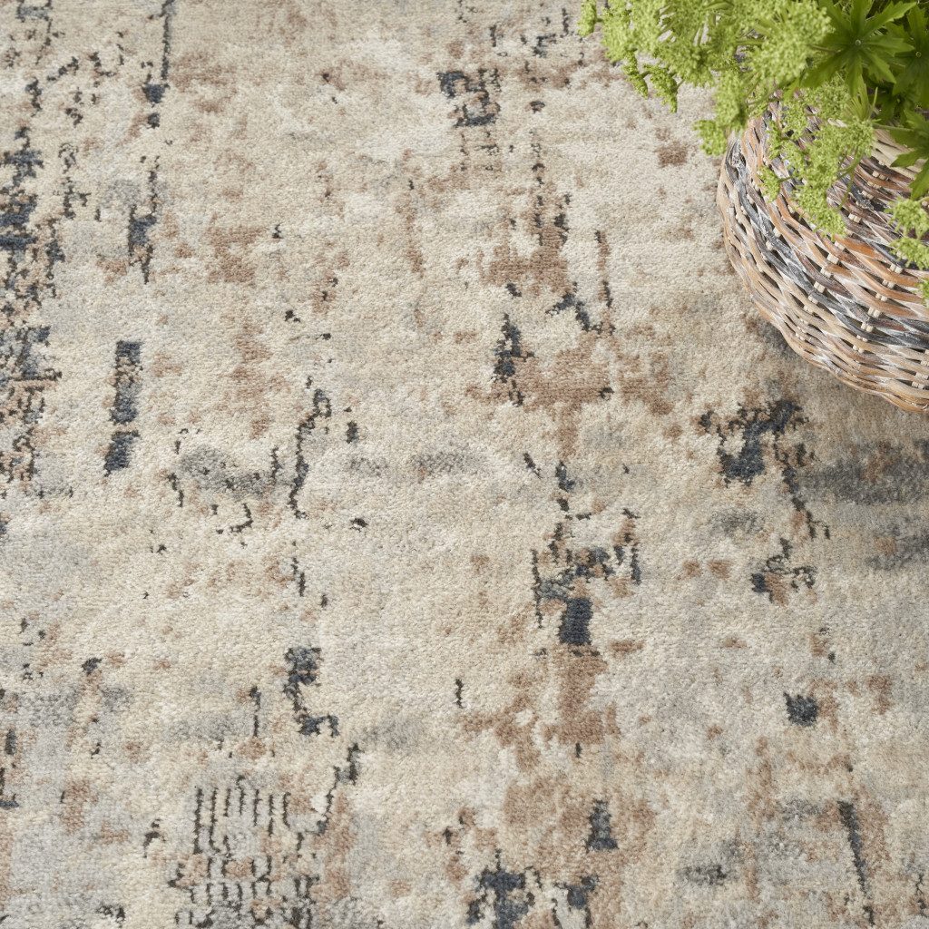 9′ X 12′ Beige Abstract Power Loom Area Rug