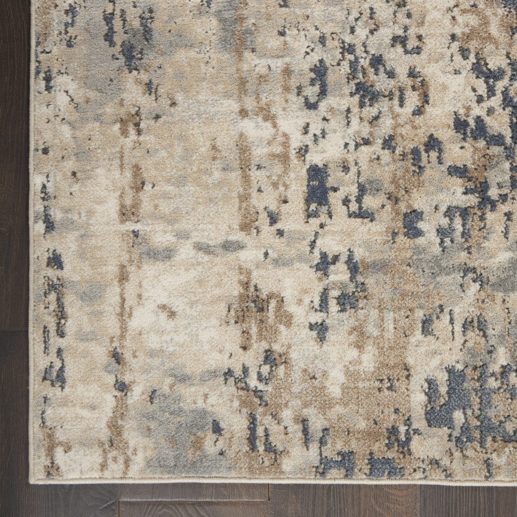 9′ X 12′ Beige Abstract Power Loom Area Rug