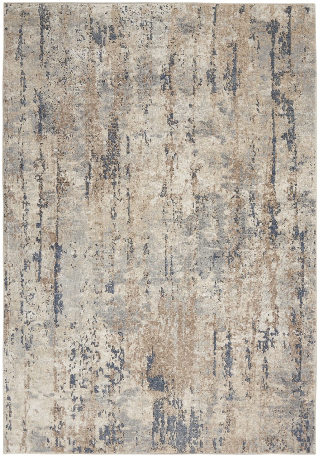 6′ X 9′ Beige Abstract Power Loom Area Rug