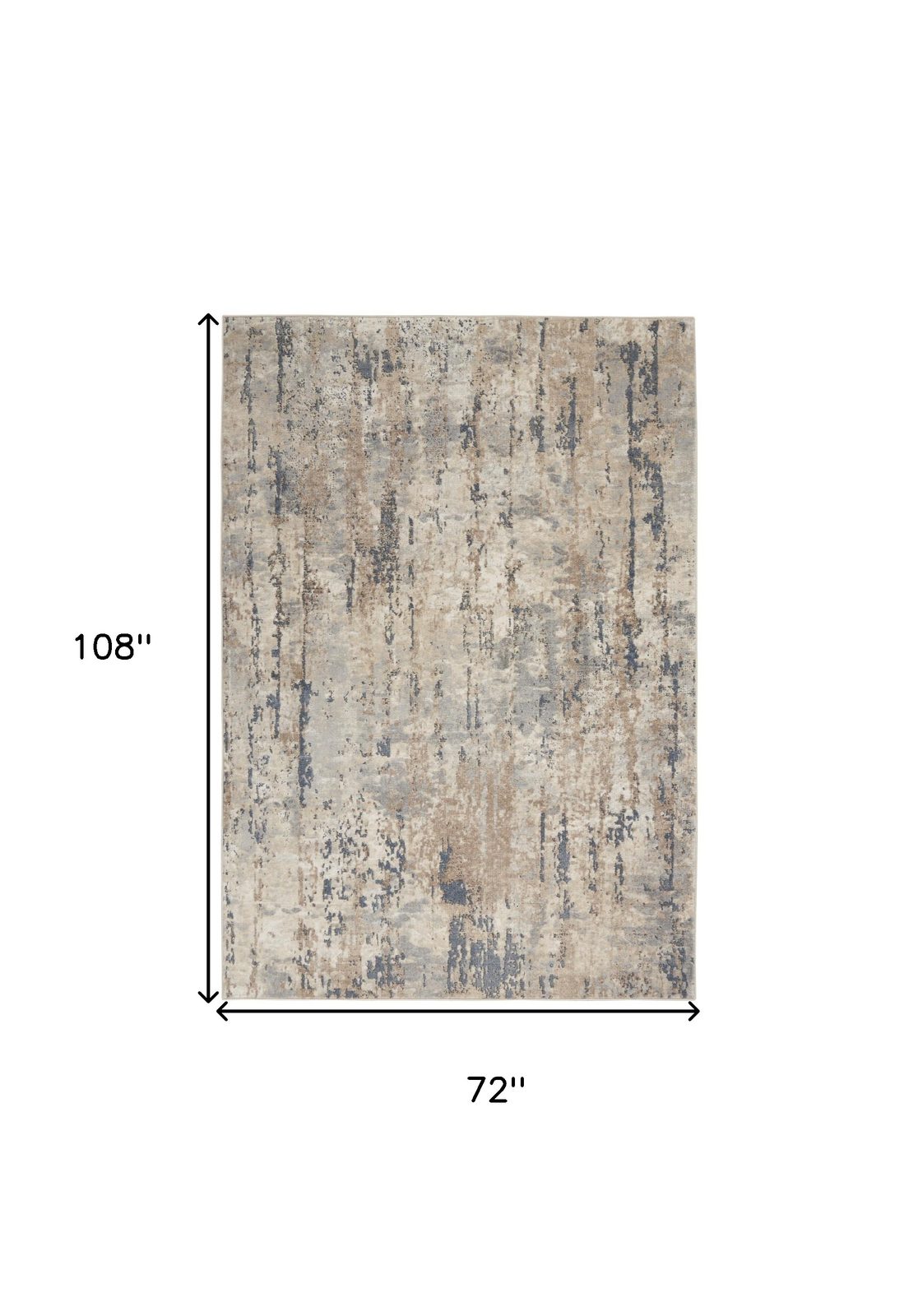 6′ X 9′ Beige Abstract Power Loom Area Rug