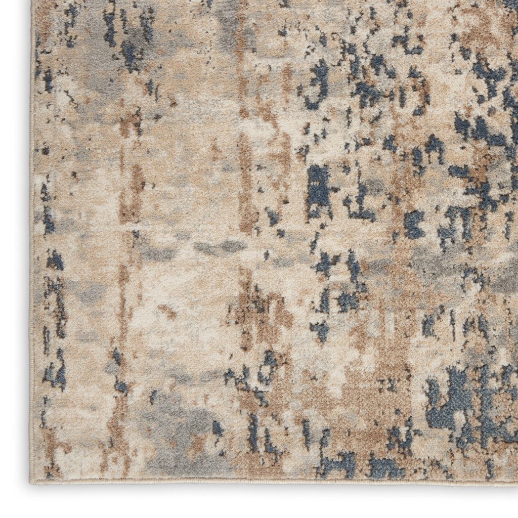 6′ X 9′ Beige Abstract Power Loom Area Rug