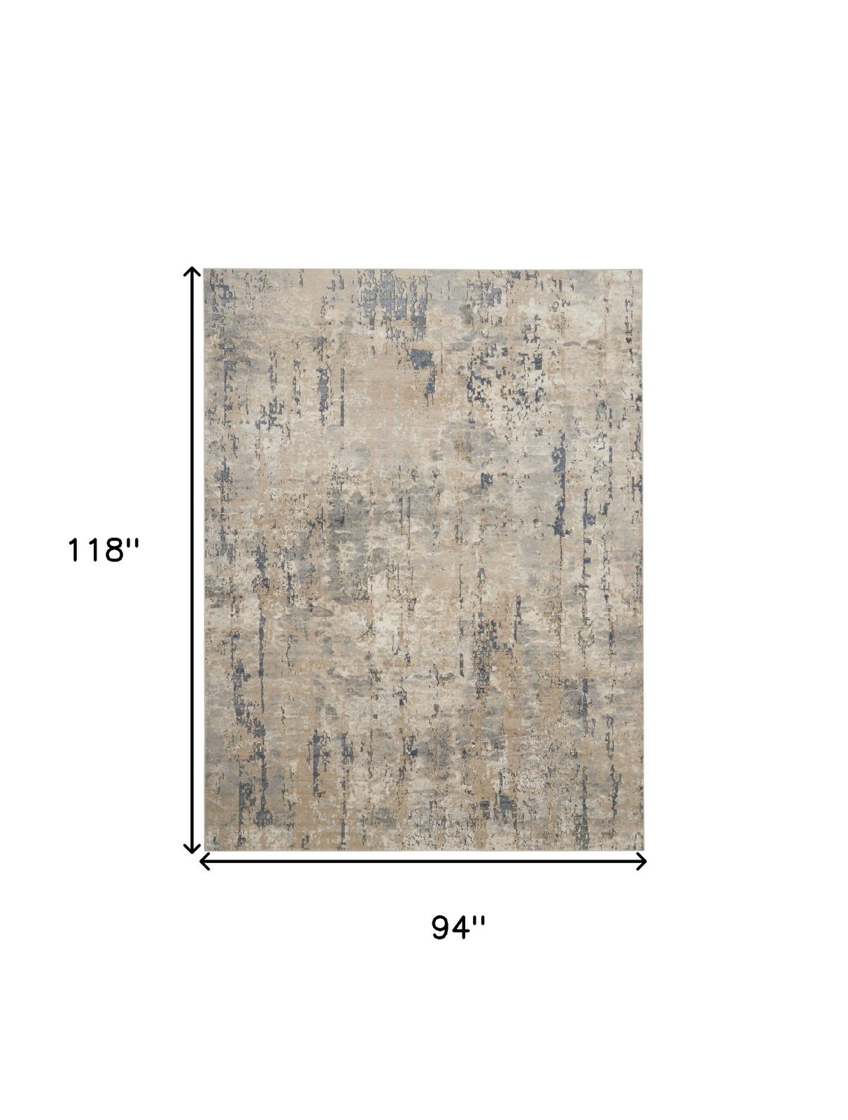 8′ X 10′ Beige Abstract Power Loom Area Rug