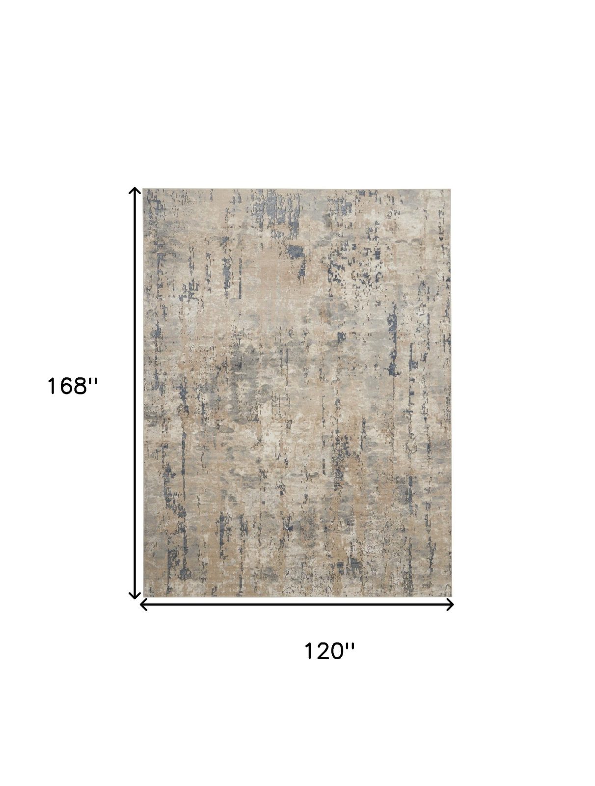 10′ X 14′ Beige Abstract Power Loom Area Rug