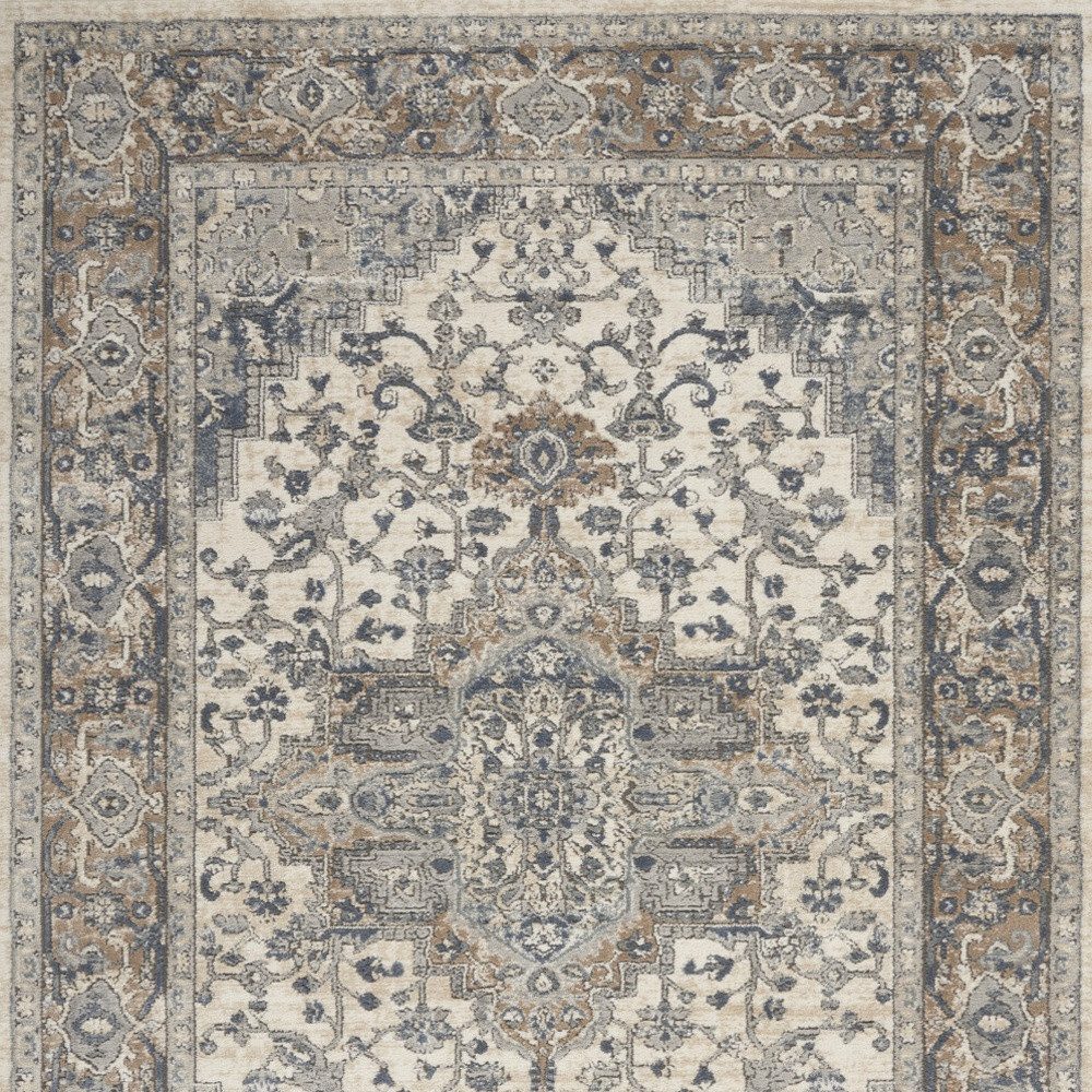 6′ X 9′ Ivory Floral Power Loom Area Rug II