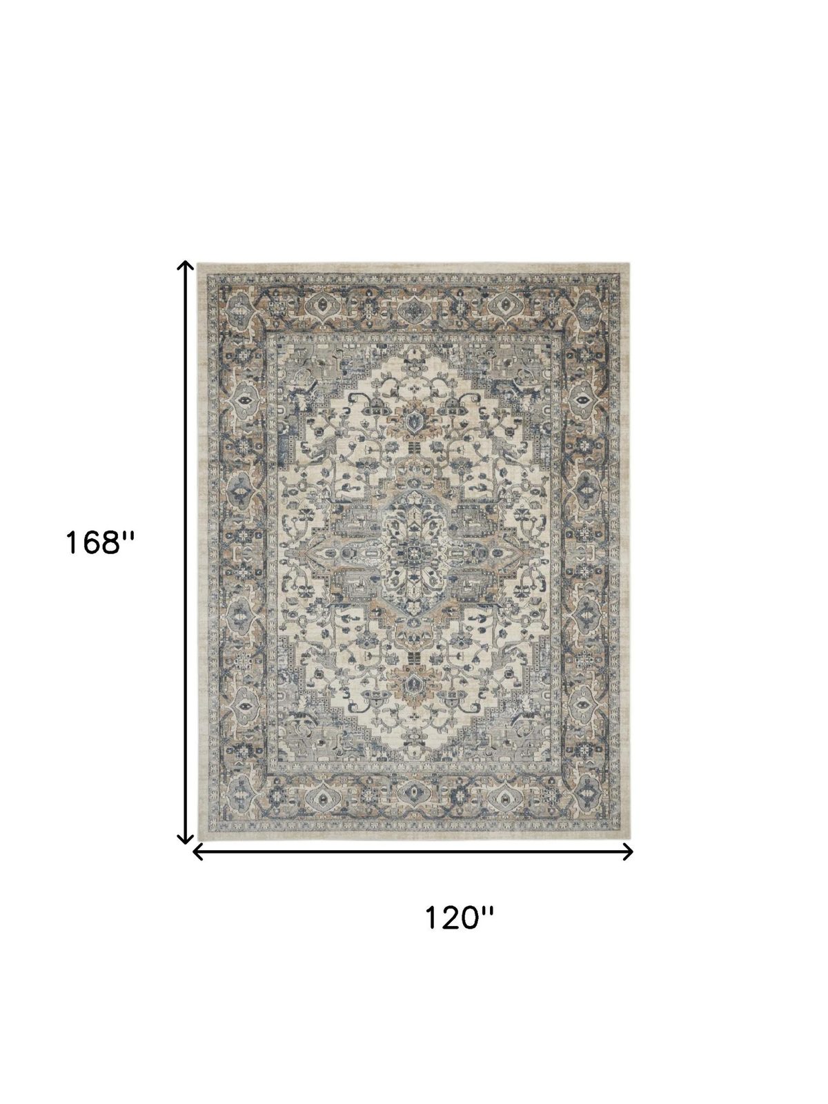 10′ X 14′ Ivory Floral Area Rug II