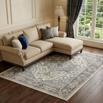 10′ X 14′ Ivory Floral Area Rug II