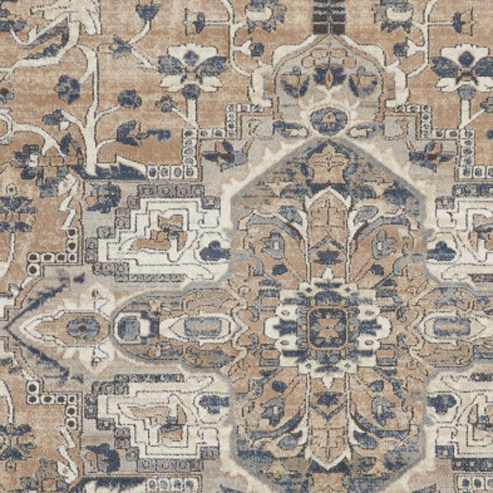 8′ X 10′ Ivory Floral Power Loom Area Rug II